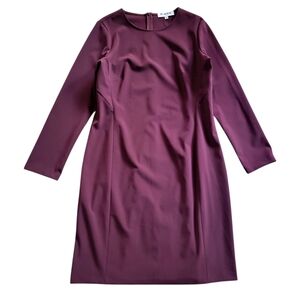 NWT Of Mercer Classic Casual Business Office Sheath Dress Sz 14 Dark Plum‎